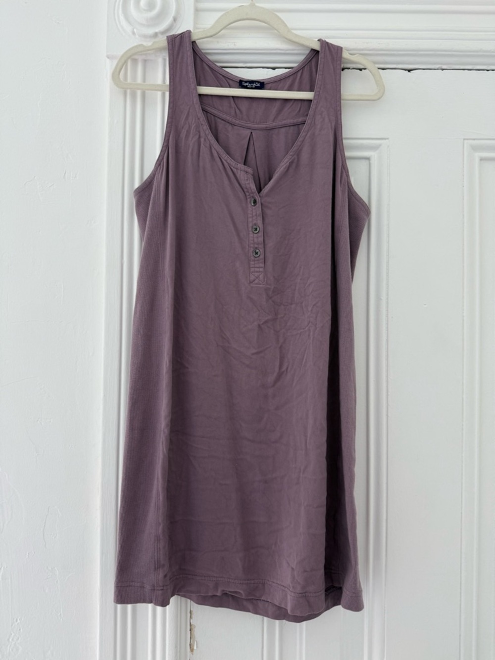 Splendid Mauve Sleeveless Henley Mini Dress - Picture 4 of 10